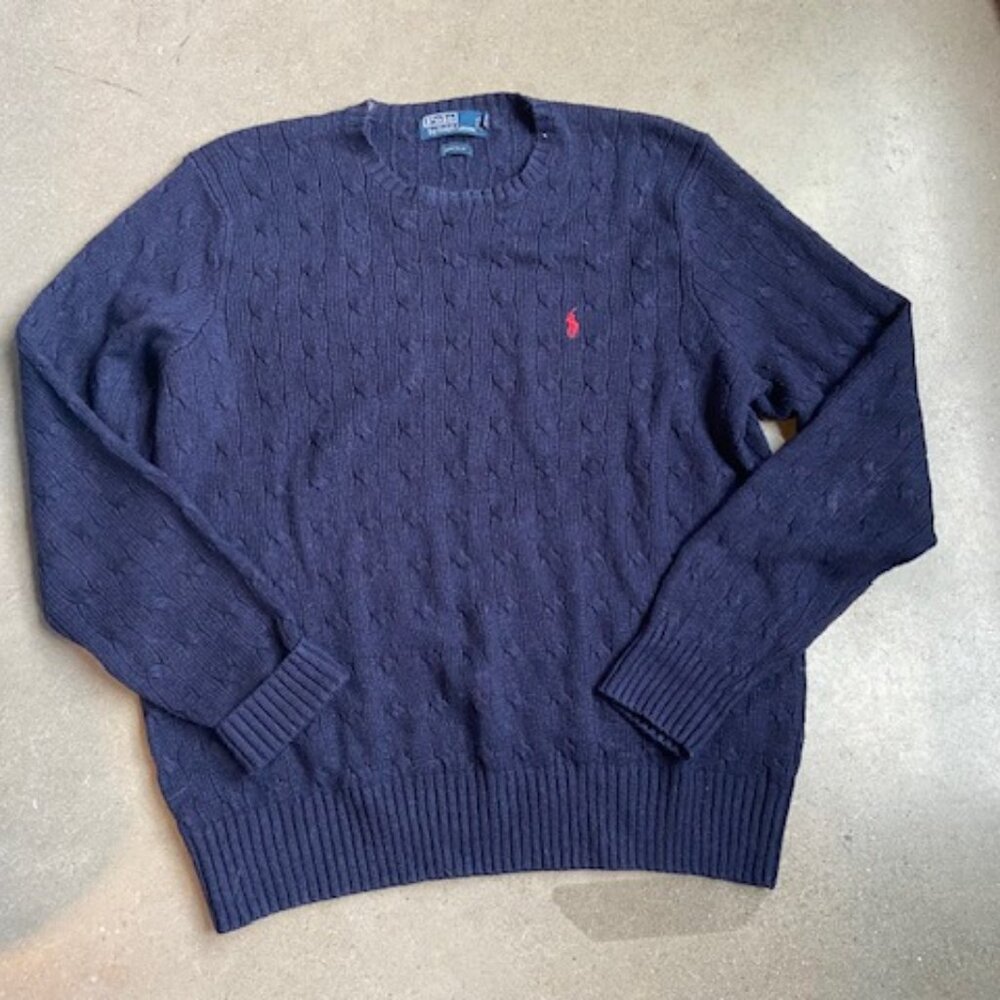 POLO by Ralph Lauren Cable Knit Sweater 100% Silk, Womens Large